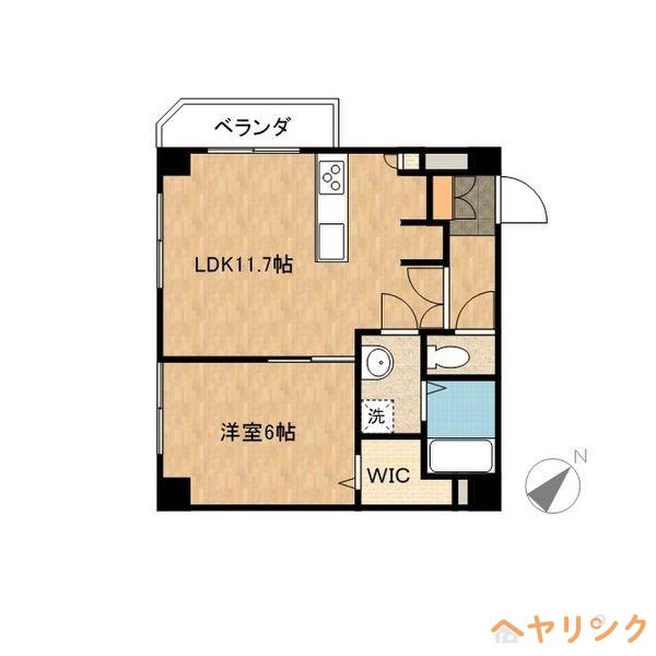 第二丸美ハイツ(1LDK/4階)の間取り写真
