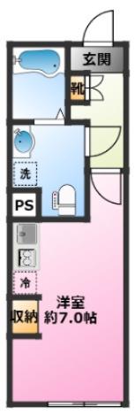 S-TERRACE元住吉エステラス元住吉(ワンルーム/1階)の間取り写真