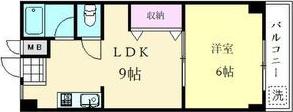 シャトー冨士(1LDK/4階)の間取り写真