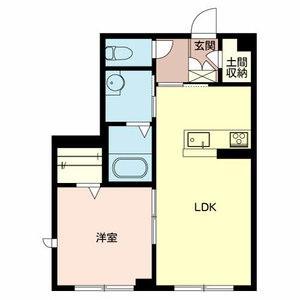 アスカプレミアム(1LDK/1階)の間取り写真