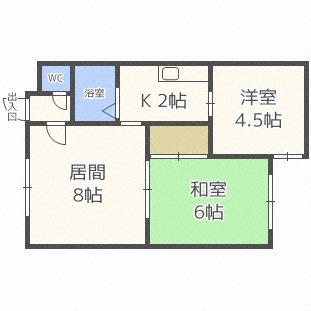 ラフォーレ元町II(2LDK/4階)の間取り写真