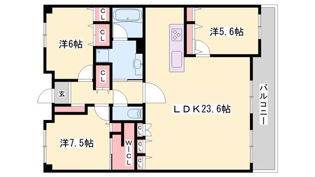 パレ・ロワイヤル東雲III番館(3LDK/4階)の間取り写真