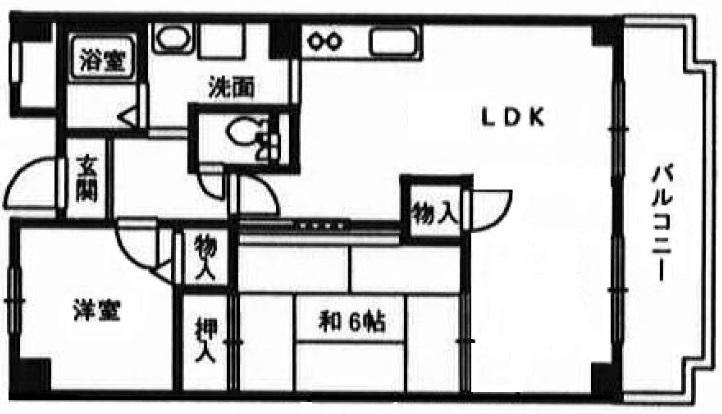 グランドハイツ岡森(2LDK/1階)の間取り写真