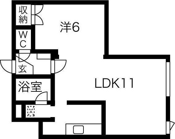 OMレジデンス山の手(1LDK/2階)の間取り写真