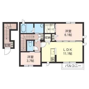 メドースウィート(2LDK/2階)の間取り写真