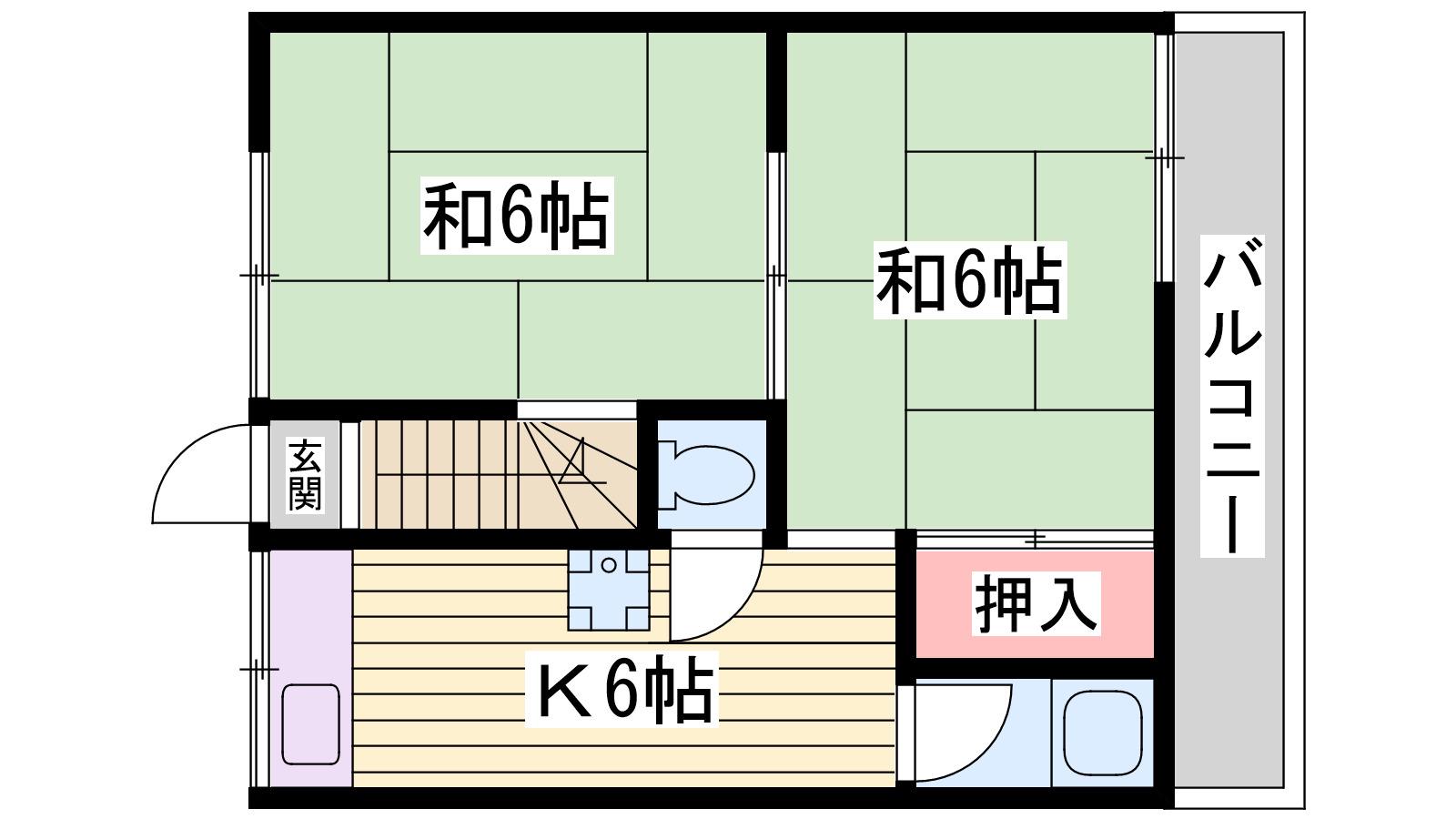 BELLA VISTA(2K/2階)の間取り写真