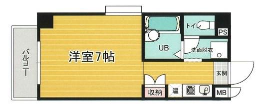 ライフタウンII(1K/3階)の間取り写真