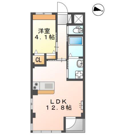 アムール菊陽(1LDK/2階)の間取り写真