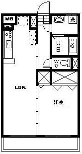 LAZO・SWEET AOBA(1LDK/2階)の間取り写真