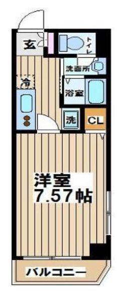 PLAISIR千歳烏山(1K/2階)の間取り写真