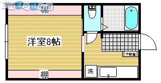 ハウスブライト(1K/1階)の間取り写真