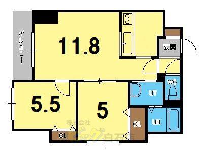 S-FORT東札幌ノルド(2LDK/3階)の間取り写真