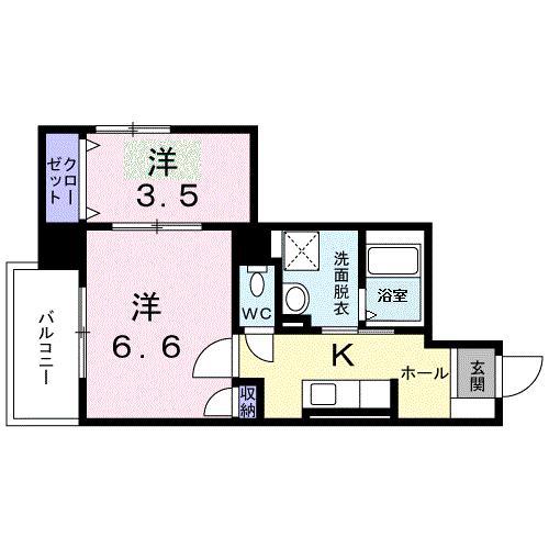 ウィルパレスSU(2K/4階)の間取り写真