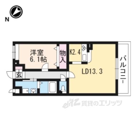 BRICK YARD(1LDK/2階)の間取り写真