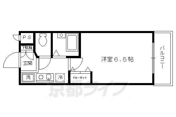 プレサンス京都烏丸御池(1K/4階)の間取り写真