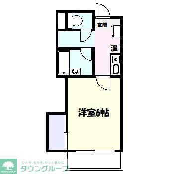 ヴィラ市ヶ尾(1K/2階)の間取り写真