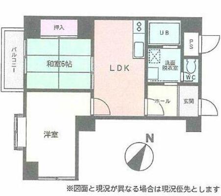 丸正鹿沼台マンション(2LDK/4階)の間取り写真