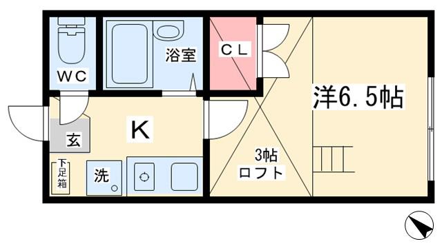 サンレオ奥田(1K/1階)の間取り写真