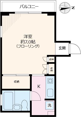 HILLS本郷(1K/2階)の間取り写真