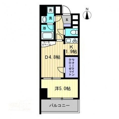リアライズ瓦町(1LDK/8階)の間取り写真