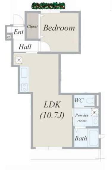 MAISON桜(1LDK/1階)の間取り写真