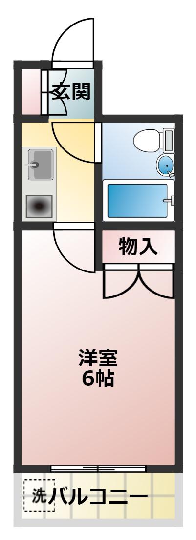 レオパレスRX生麦(1K/3階)の間取り写真