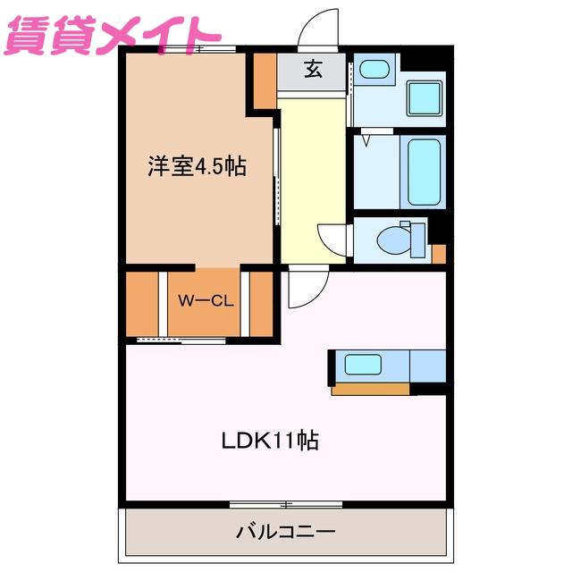 NEW ARROZAL(1LDK/2階)の間取り写真