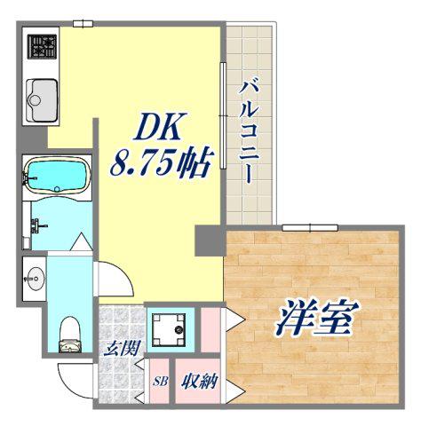 ＪＲ東海道本線 甲子園口駅 徒歩2分 3階建 築32年(1LDK/3階)の間取り写真
