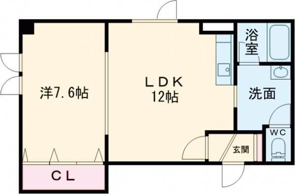 SUN・CRESTII(1LDK/3階)の間取り写真