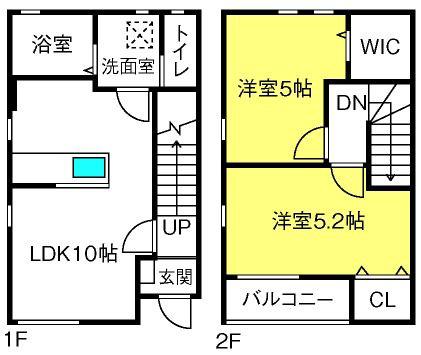プレジール(2LDK/1階)の間取り写真