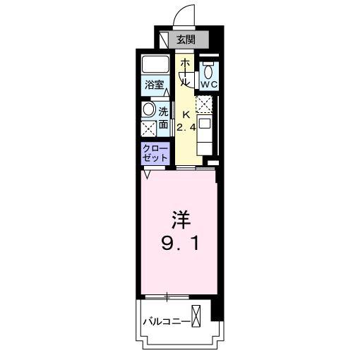 ヌーベル エスポワール(1K/2階)の間取り写真