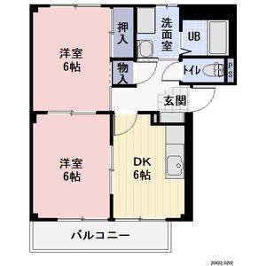 フェリーチェ(2DK/1階)の間取り写真