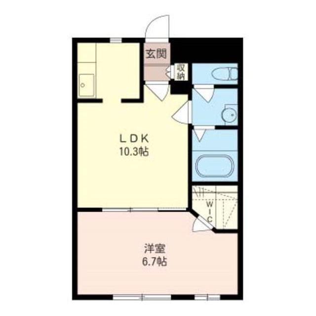 カサヴェール鷺沼(1LDK/2階)の間取り写真