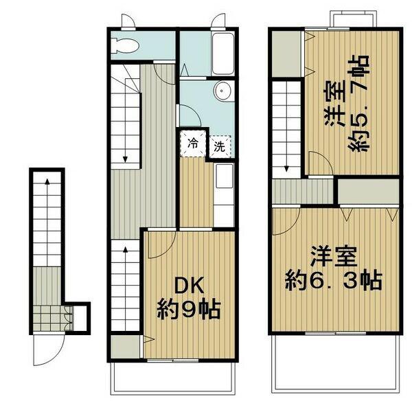 クレスト羽黒(2LDK/1階)の間取り写真