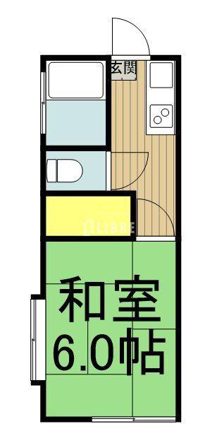 田辺荘(1K/2階)の間取り写真