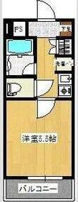 エトワール江木(1K/6階)の間取り写真