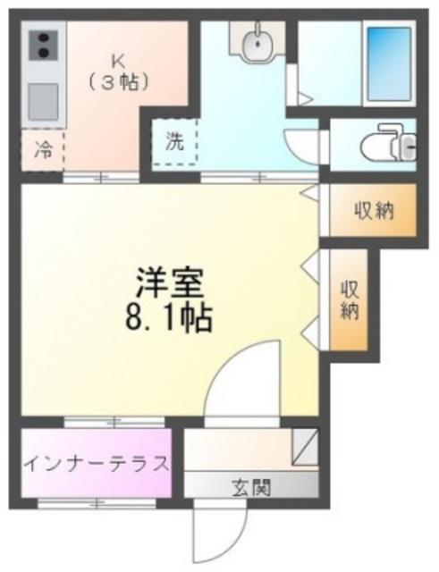 HALELEA・AOBA(1K/1階)の間取り写真
