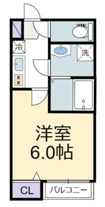 ハピネス真砂(1K/3階)の間取り写真