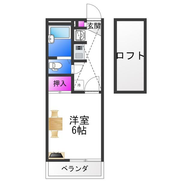 レオパレスCOMFORTひらのII(1K/2階)の間取り写真
