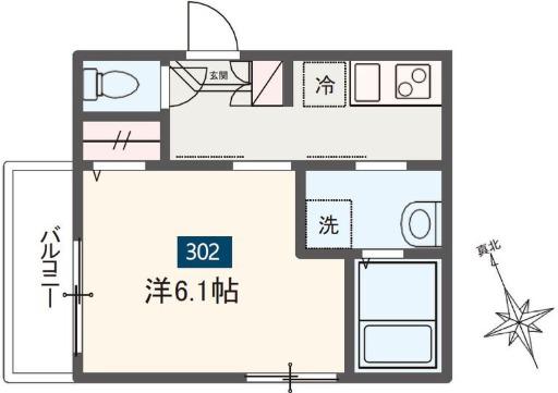 MELDIA西所沢(1K/3階)の間取り写真