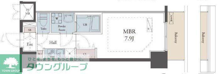 ラグゼナ松戸(1K/6階)の間取り写真
