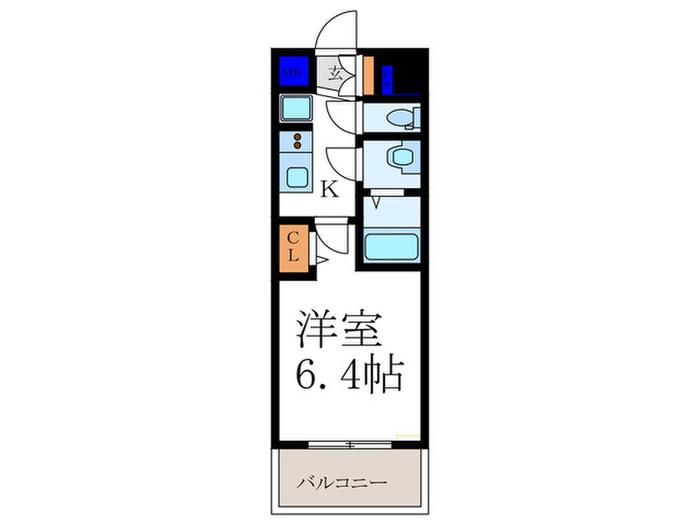ファステート京都西院パール(1K/4階)の間取り写真