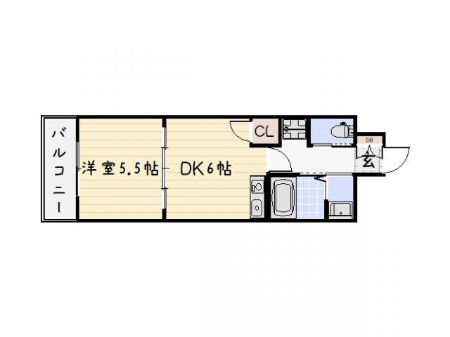 リード大手町(1DK/3階)の間取り写真