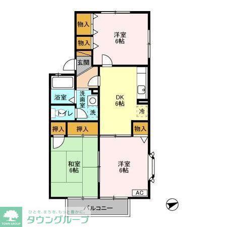 アルシュ11(3DK/1階)の間取り写真