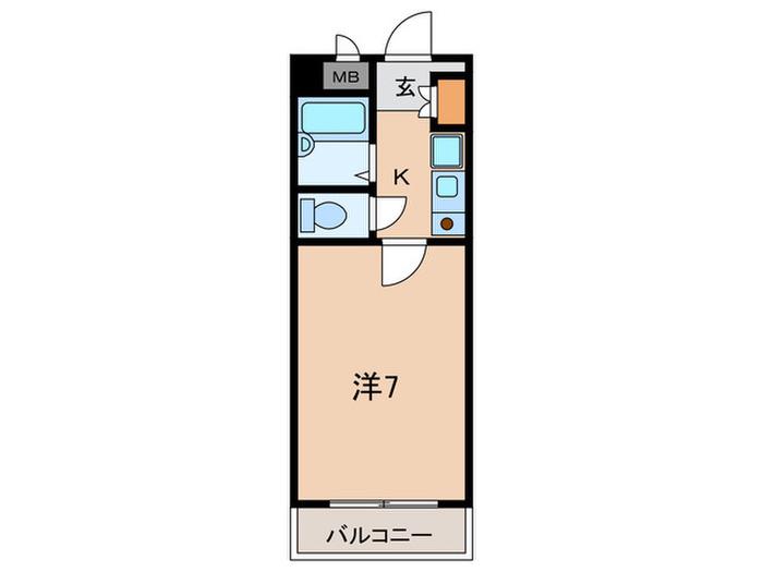たけさだハイツII(1K/3階)の間取り写真