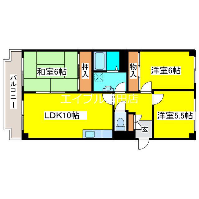 パスウェイ弐番館(3LDK/1階)の間取り写真