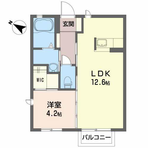 ジャクリンコート(1LDK/1階)の間取り写真