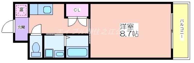 イセハイツ(1K/4階)の間取り写真