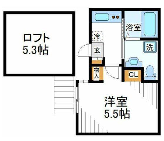 セントラルヒルズ横浜山手(1K/2階)の間取り写真