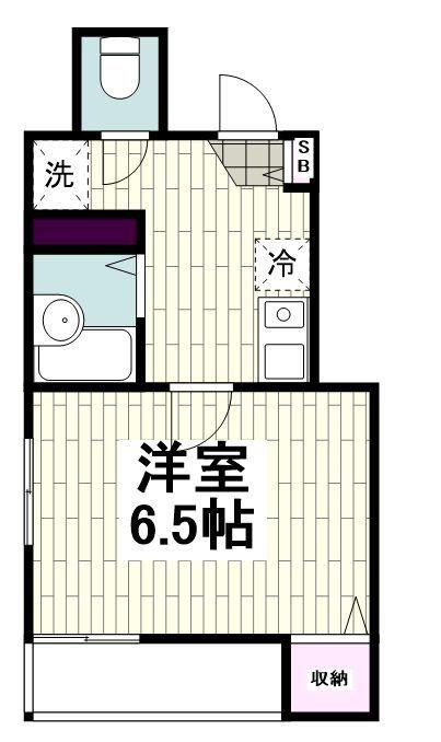 ハイライズ(1K/2階)の間取り写真
